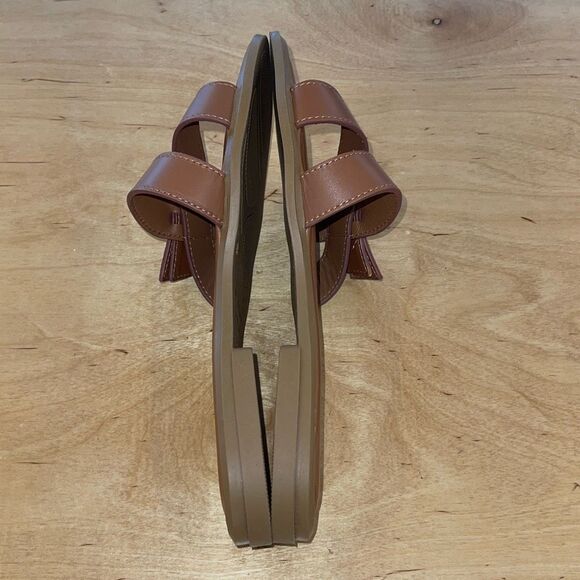 M. GEMI Womens The Melissa‎ Bow Italian Leather Slip On Sandals Brown Size 40 - Picture 4 of 6